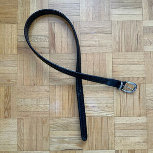 Vintage Coach Black Leather Woven Braided Belt Size 36